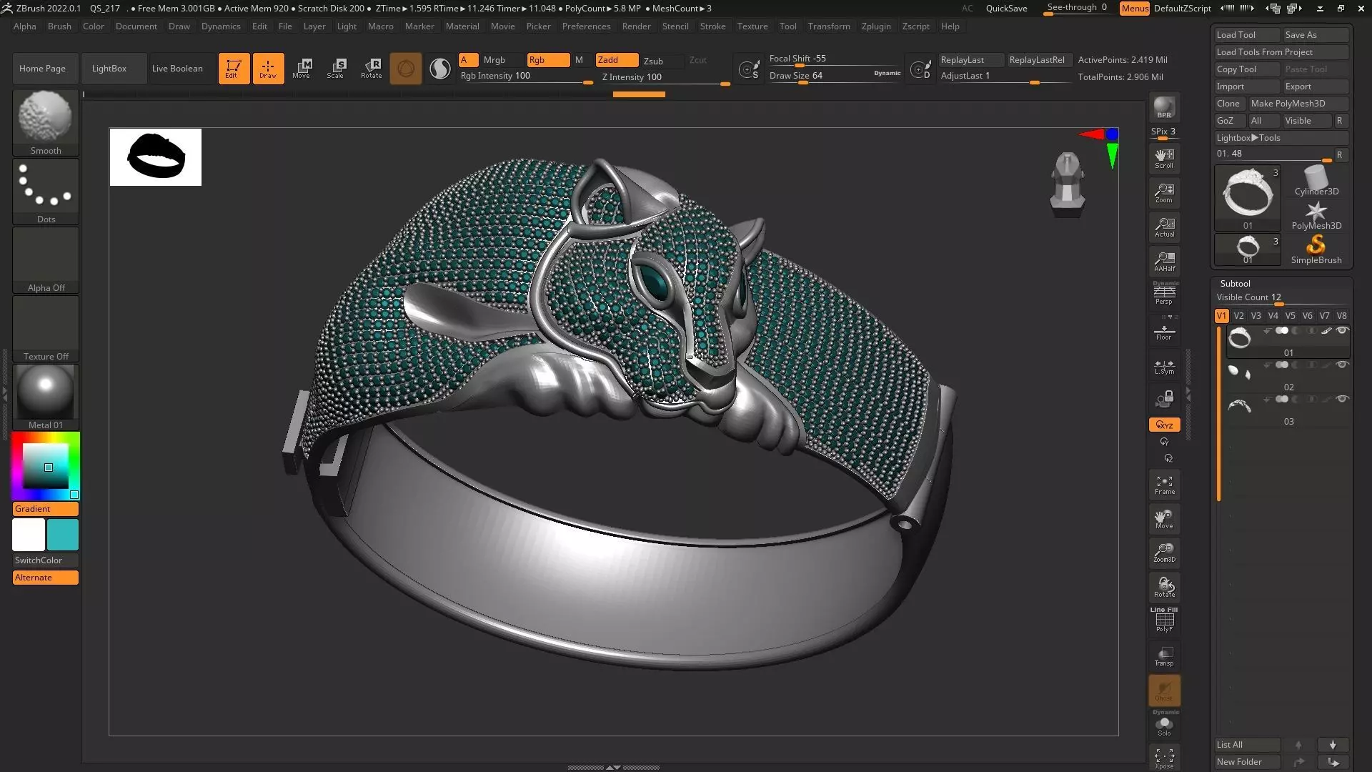 PANTHER BRACELET 3D print model_1