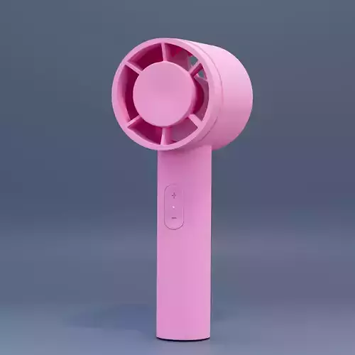 Pink Handheld Mini Fan 3D Model