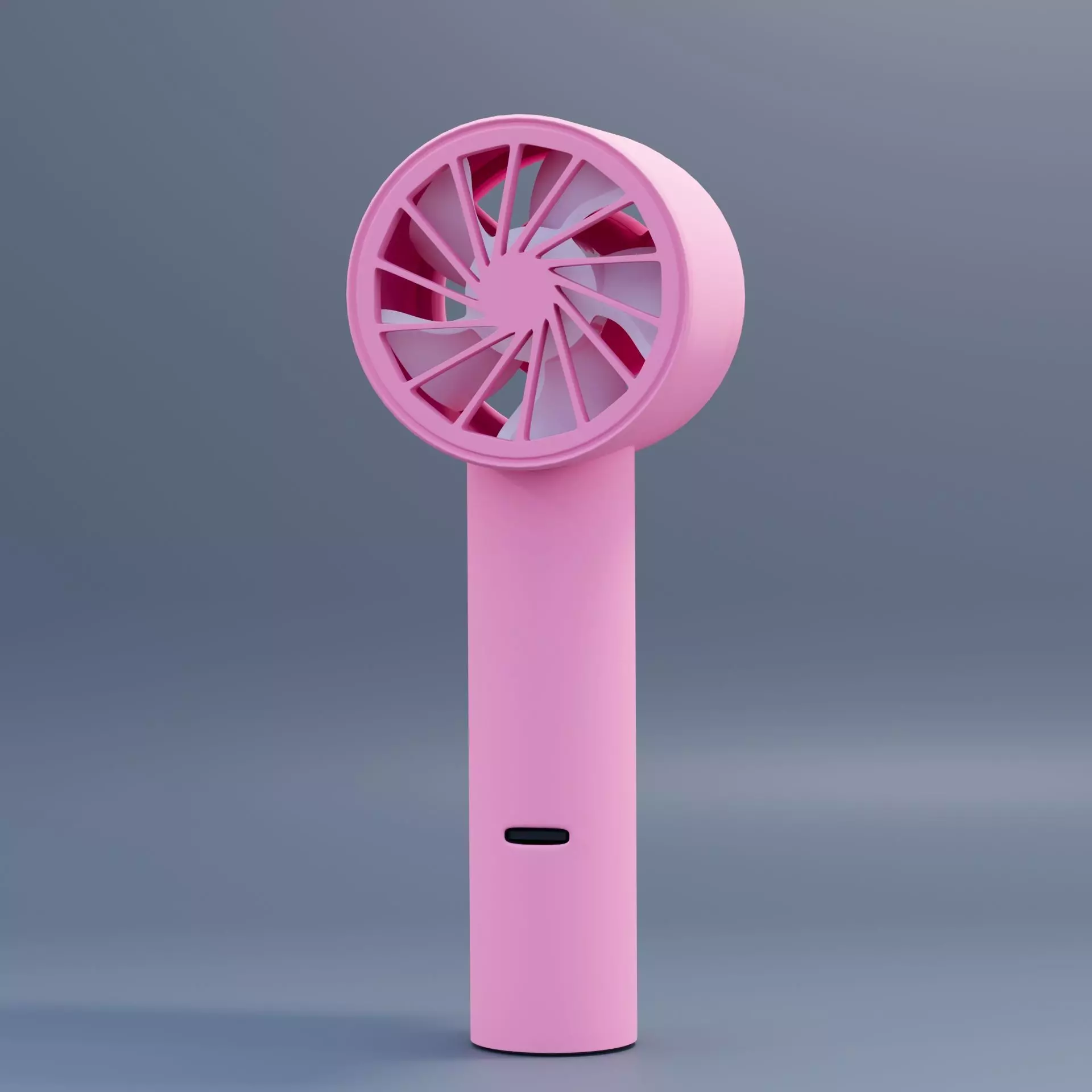 Pink Handheld Mini Fan 3D Model 3D model_2