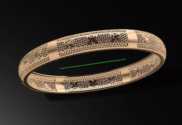 1277 Fine Lace Openwork Bangle 10gm 3D print model_5