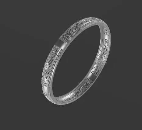 1277 Fine Lace Openwork Bangle 10gm 3D print model_4