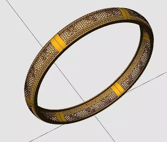1277 Fine Lace Openwork Bangle 10gm 3D print model_3