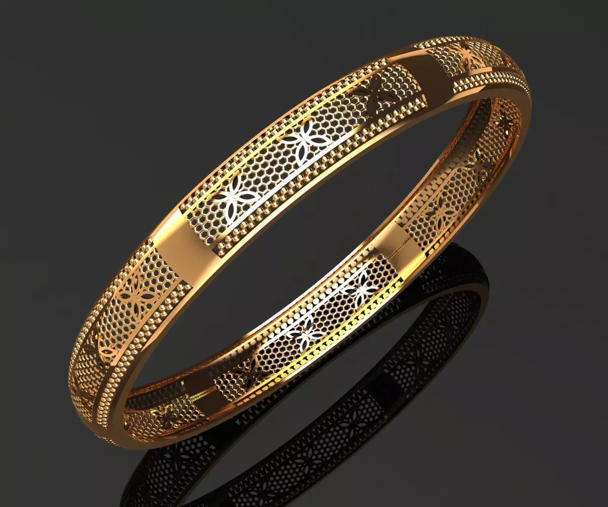 1277 Fine Lace Openwork Bangle 10gm 3D print model_0