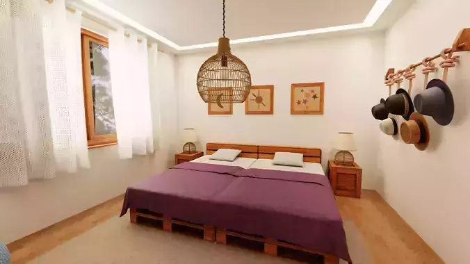 -Bedroom with Palette Bed V1-