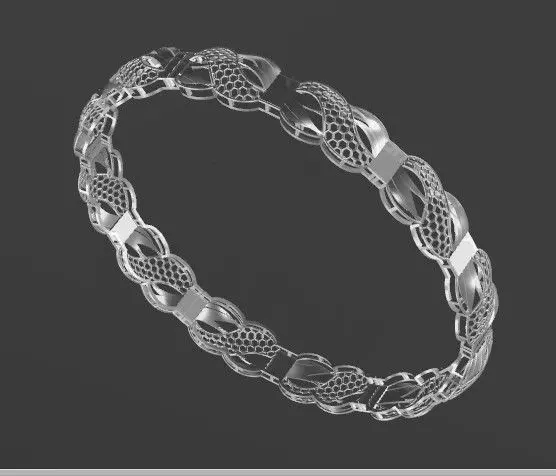 1279 Whispering Leaves Kada 8gm 3D print model_3