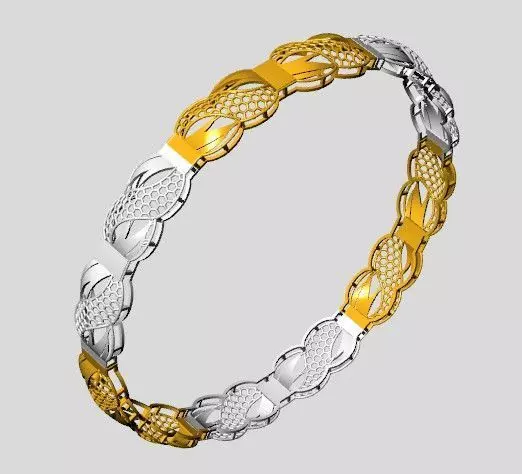 1279 Whispering Leaves Kada 8gm 3D print model_1