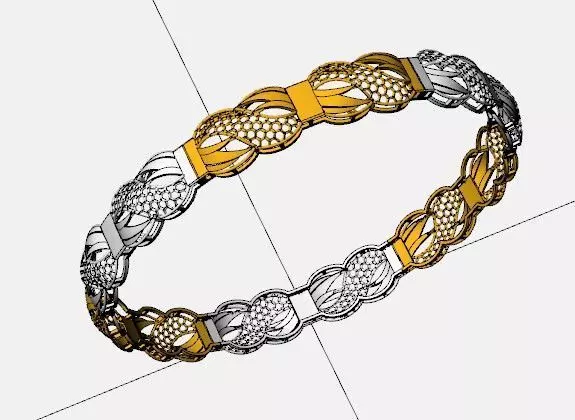 1279 Whispering Leaves Kada 8gm 3D print model_2