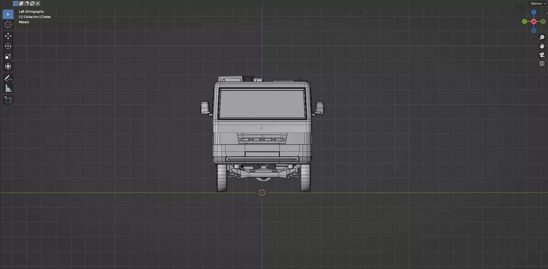 Low Poly Truck With Crates And Barrels - Untextured  Low-poly 3D model_17