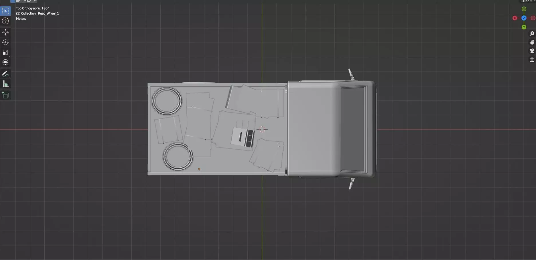 Low Poly Truck With Crates And Barrels - Untextured  Low-poly 3D model_11