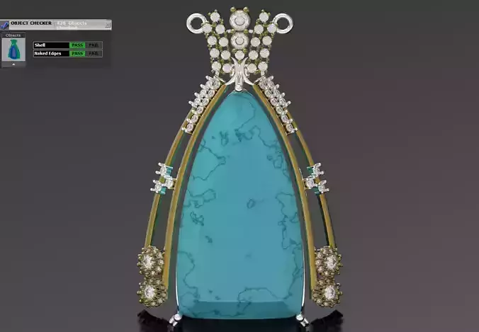 Statement Triangular Turquoise Pendant model jp0393