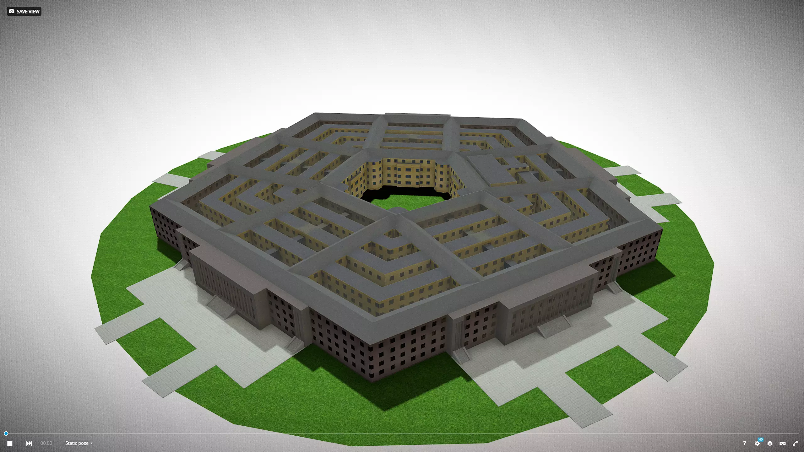 The Pentagon Low-poly 3D model