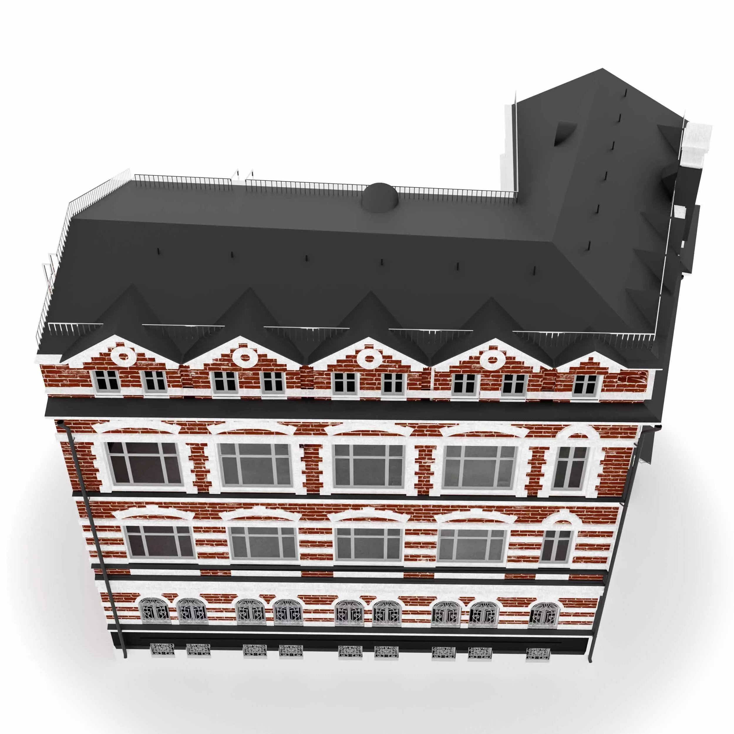 Dutch architecture building Low-poly 3D model_4