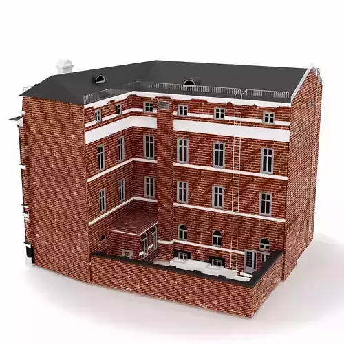 Dutch architecture building Low-poly 3D model