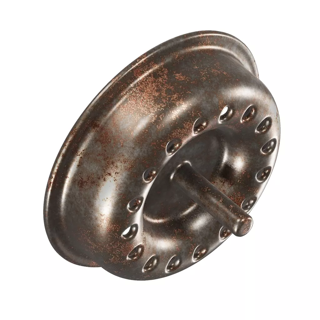 Rusty Kitchen Strainer Plug 3D model_3
