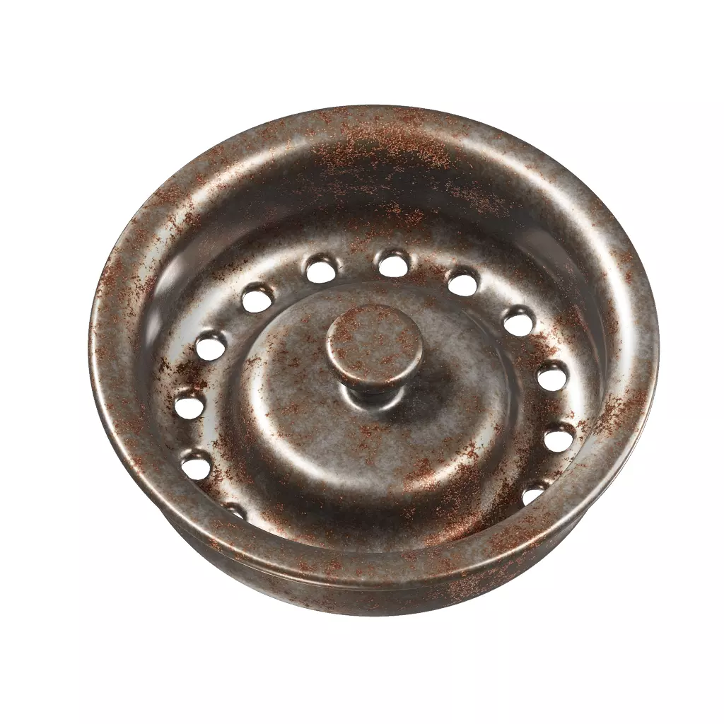 Rusty Kitchen Strainer Plug 3D model_0