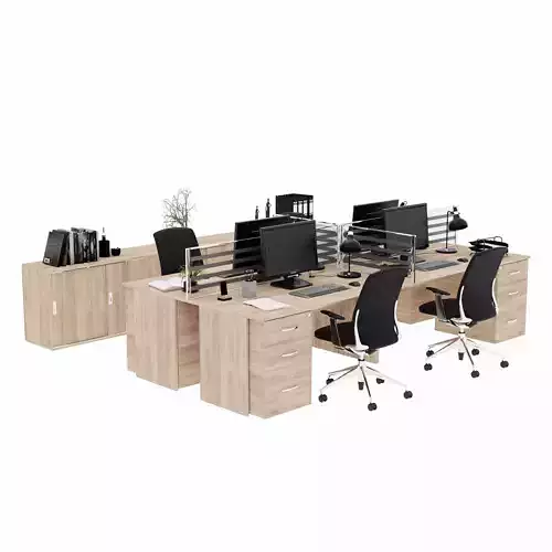 Office work station desk with chair