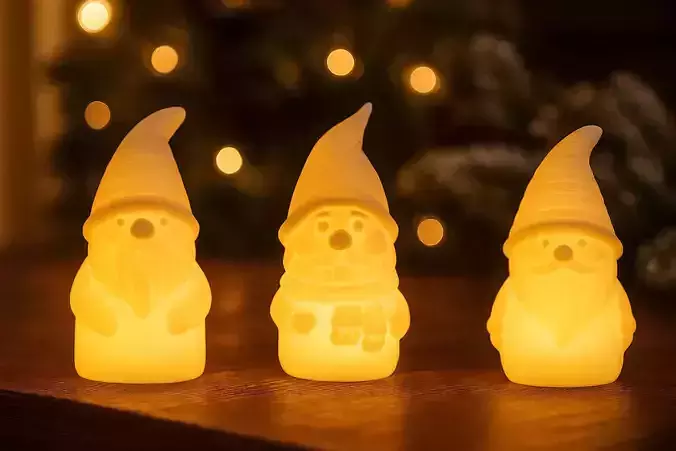 3D Printable Gnome LED Tea Light Holders Vase Mode