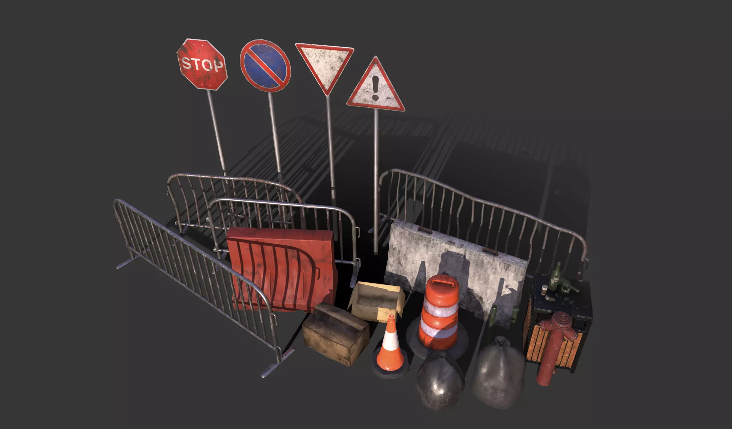 Street Traffic Asset Pack Low-poly 3D model_22
