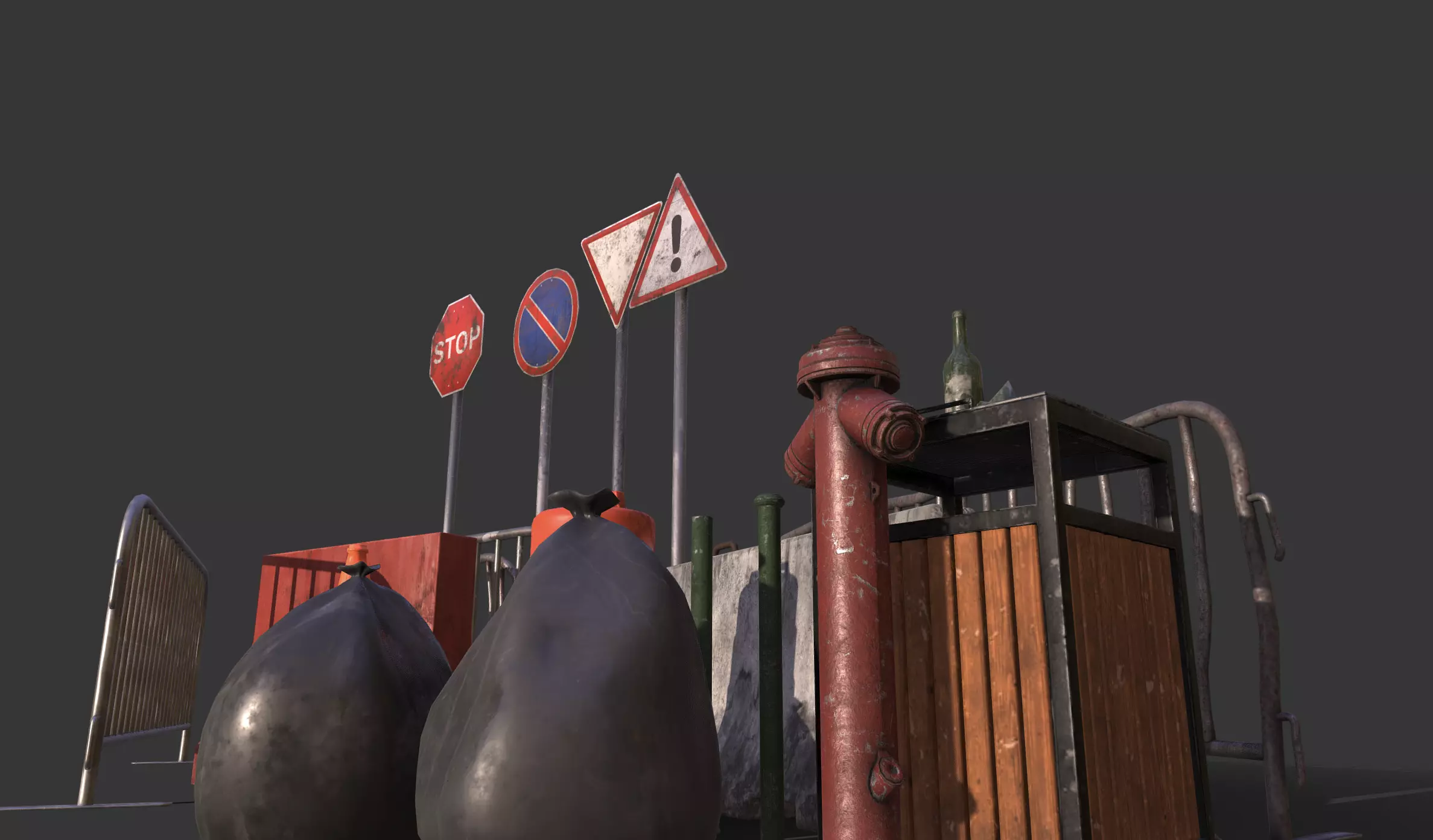 Street Traffic Asset Pack Low-poly 3D model_28