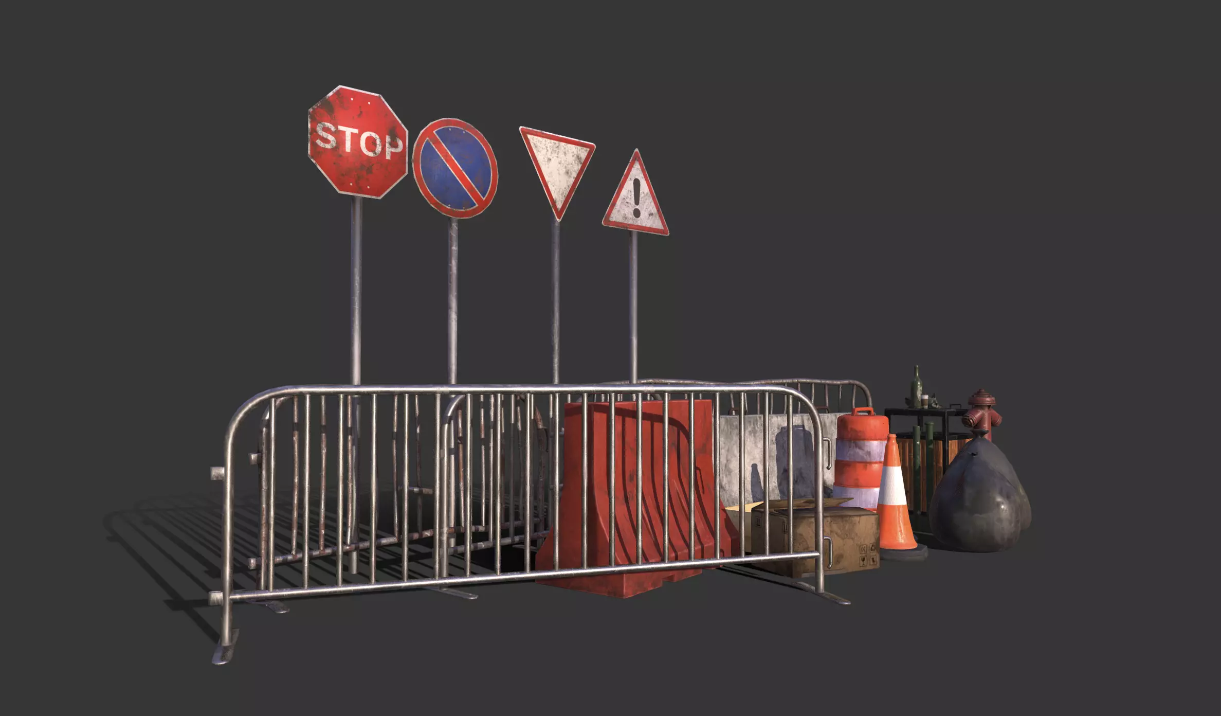 Street Traffic Asset Pack Low-poly 3D model_25