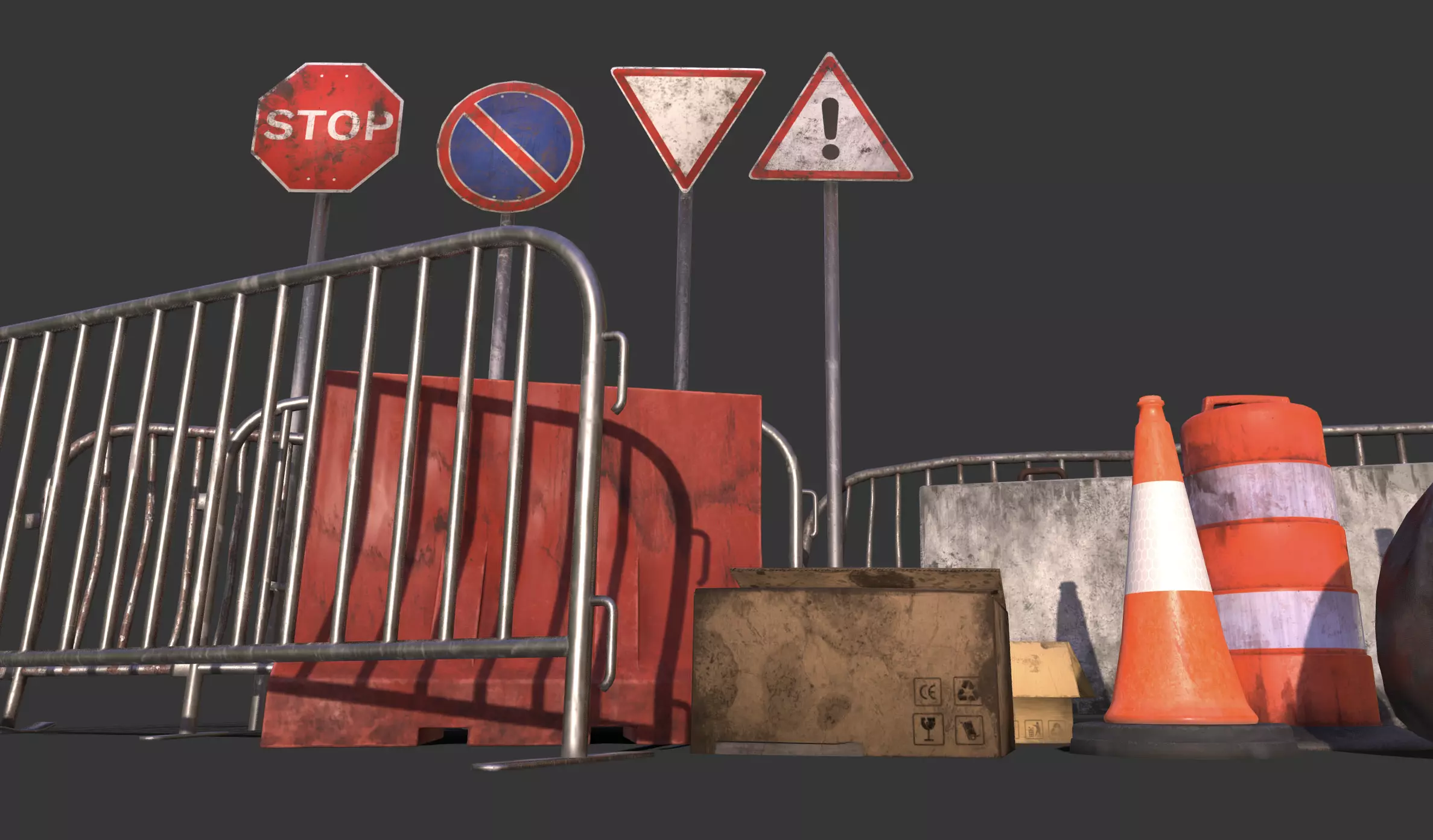 Street Traffic Asset Pack Low-poly 3D model_8