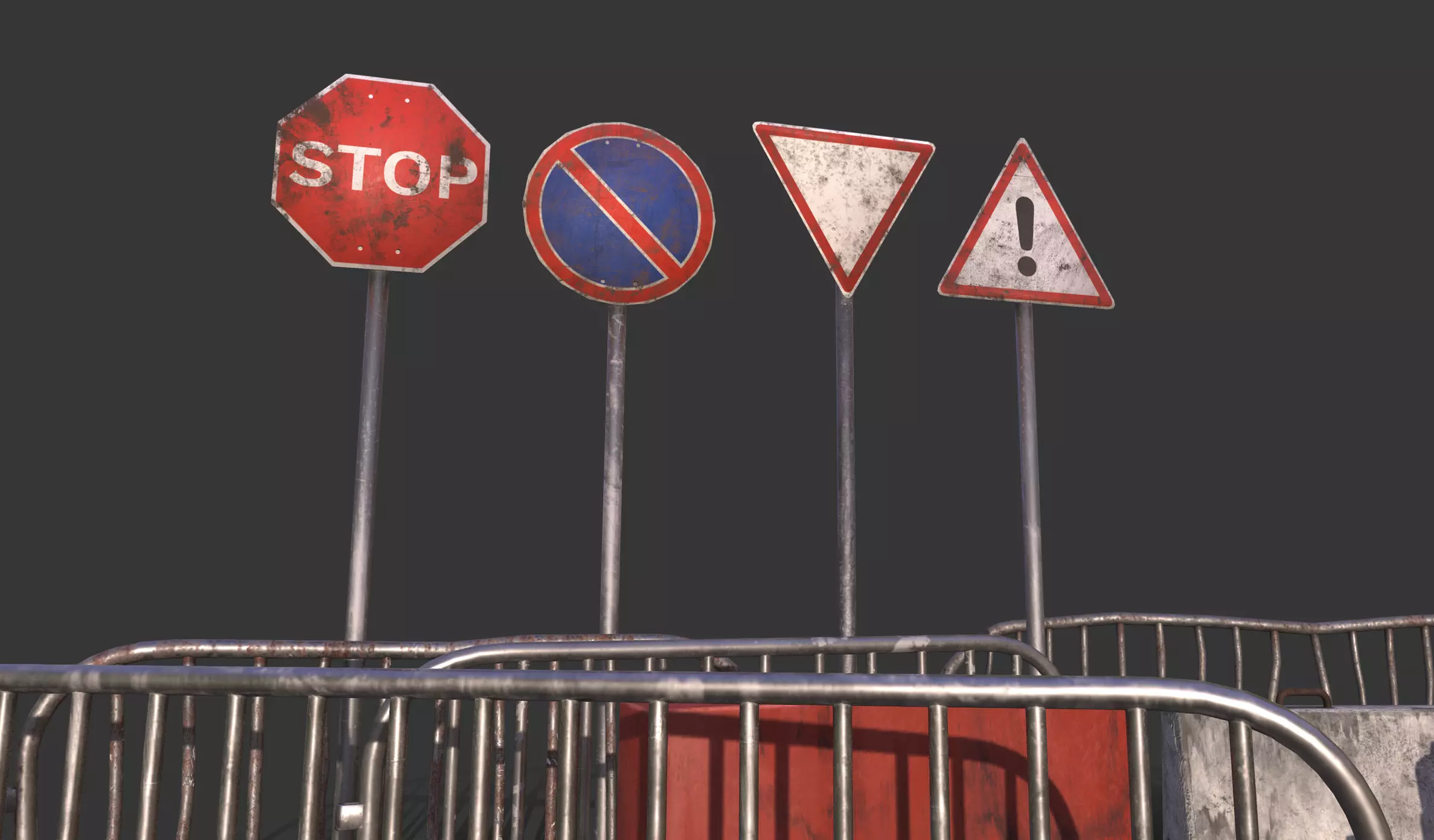 Street Traffic Asset Pack Low-poly 3D model_11