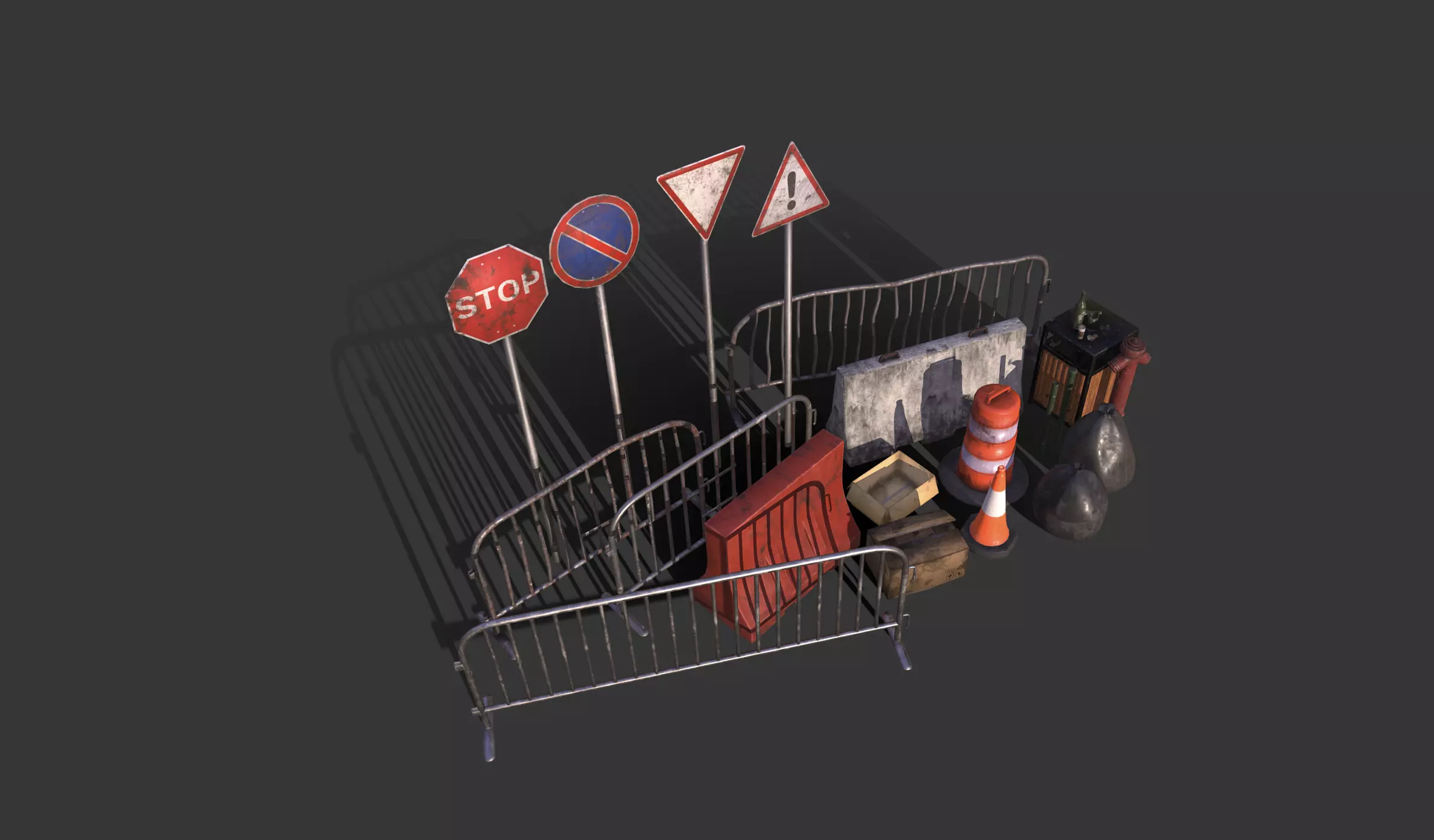 Street Traffic Asset Pack Low-poly 3D model_7
