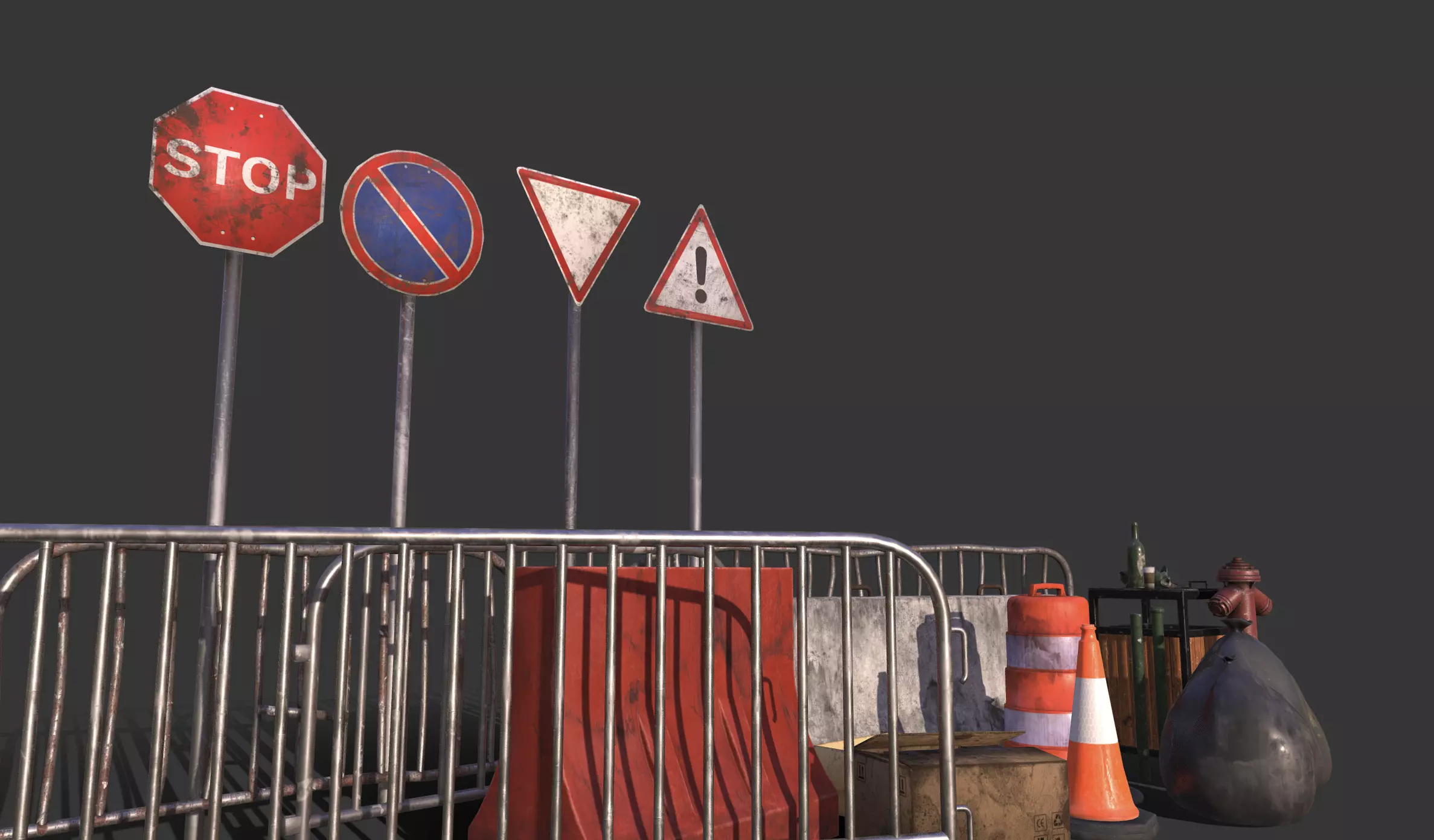 Street Traffic Asset Pack Low-poly 3D model_31