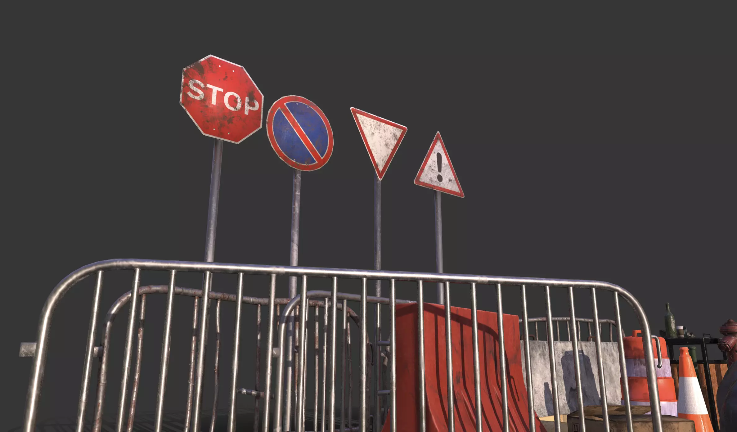 Street Traffic Asset Pack Low-poly 3D model_13