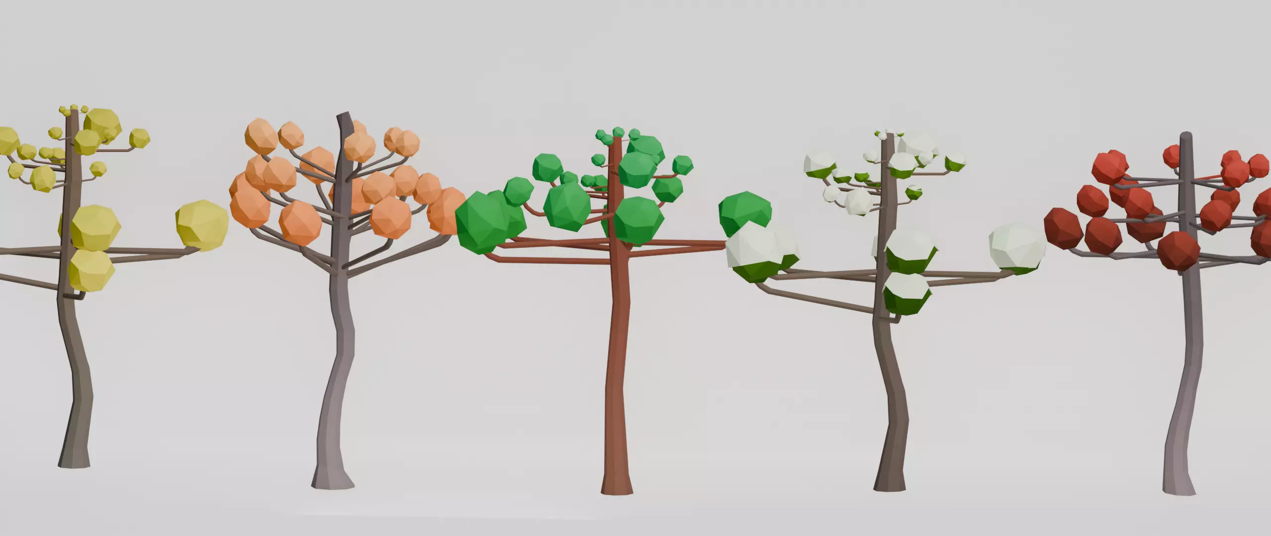 Low Poly Trees Pack Asset Bundle Low-poly 3D model_6