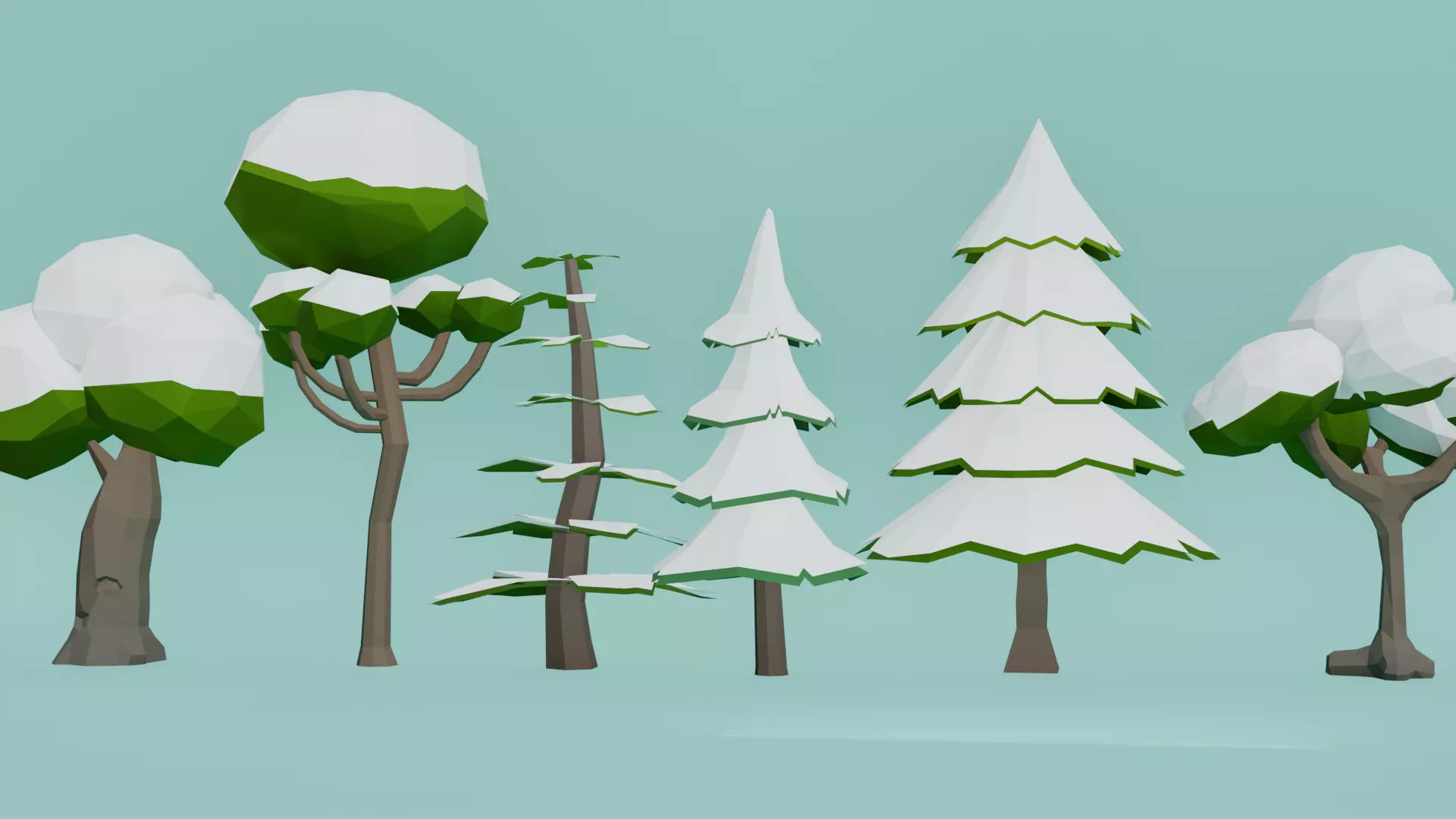 Low Poly Trees Pack Asset Bundle Low-poly 3D model_10