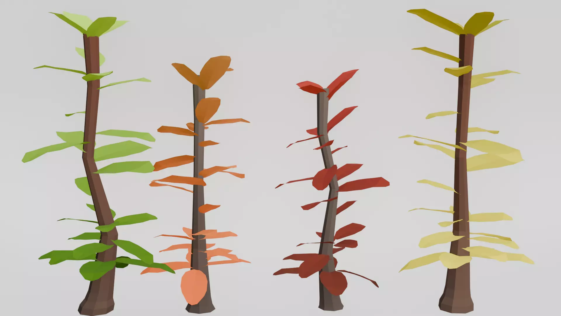 Low Poly Trees Pack Asset Bundle Low-poly 3D model_9