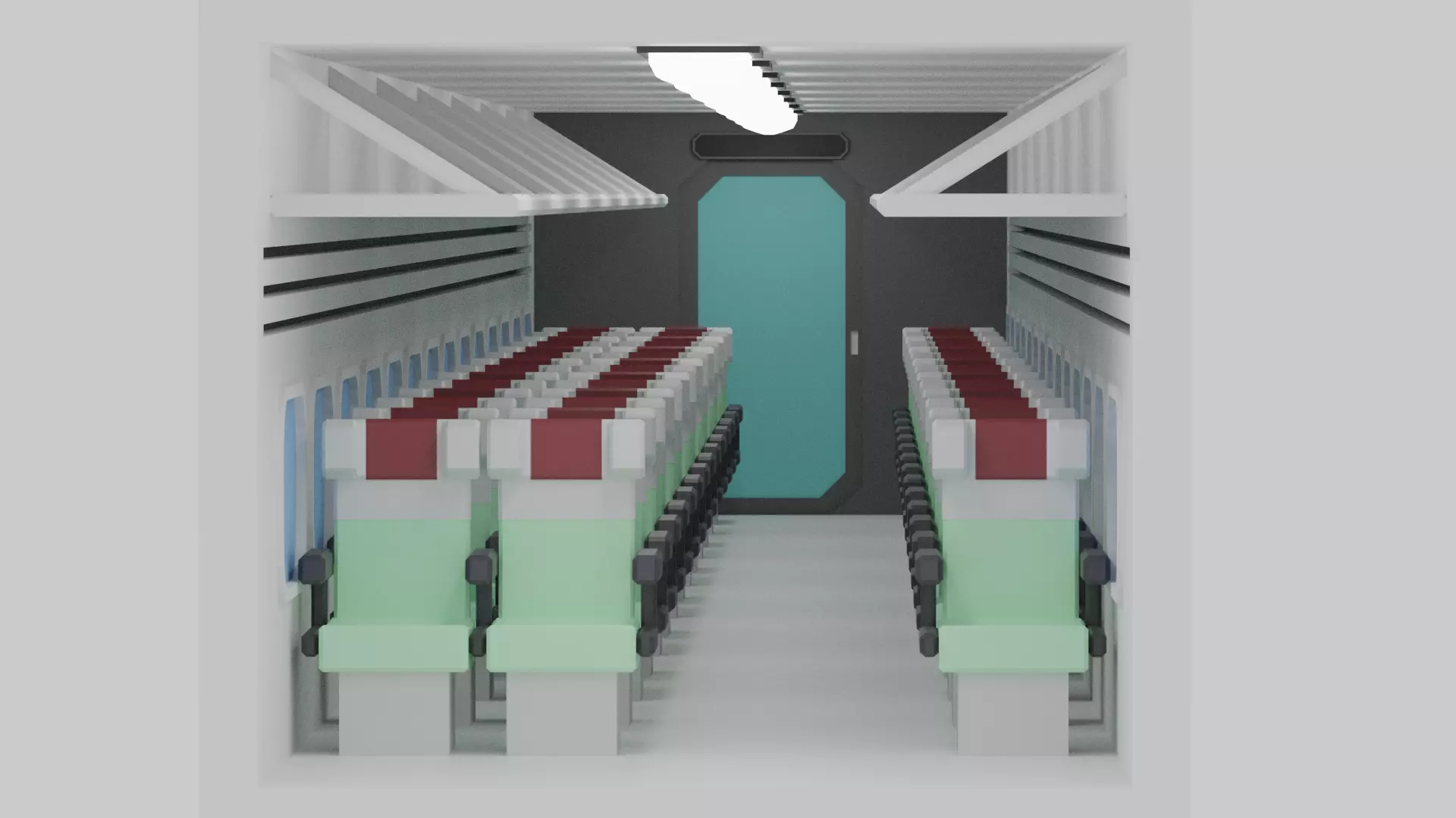 Cartoon High Speed Train Carriages Interior 3D model_0
