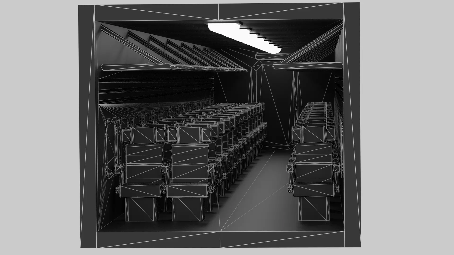 Cartoon High Speed Train Carriages Interior 3D model_7