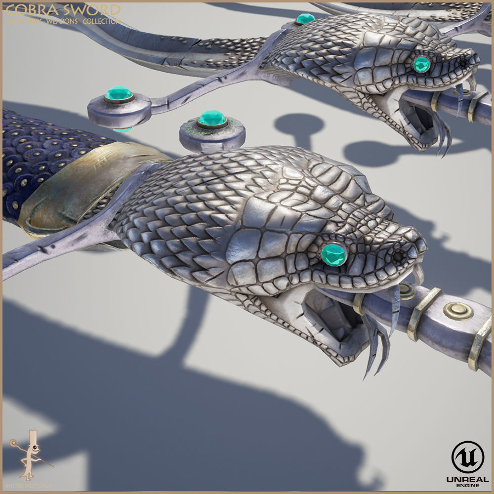 Legendary Cobra Sword Low-poly 3D model_9