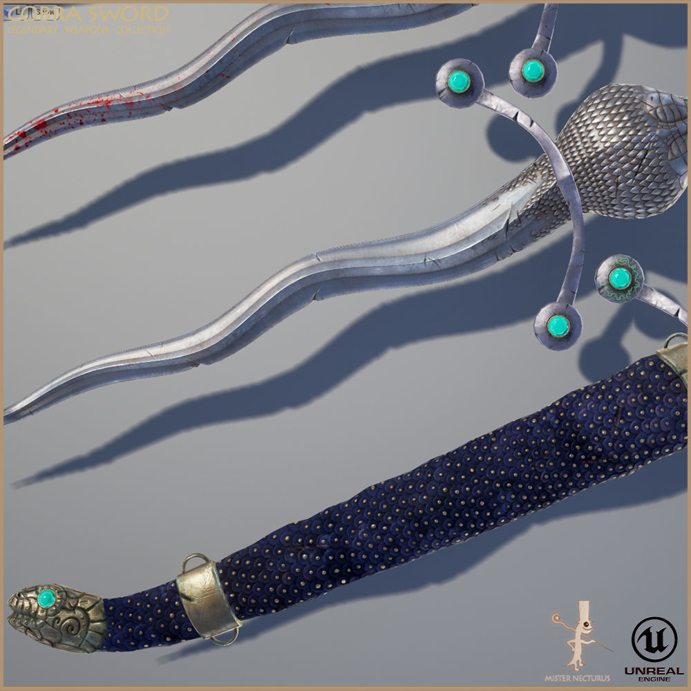 Legendary Cobra Sword Low-poly 3D model_8
