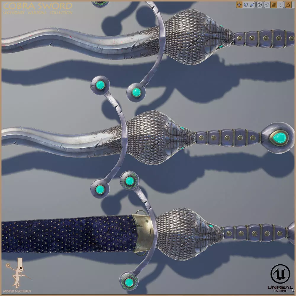 Legendary Cobra Sword Low-poly 3D model_0