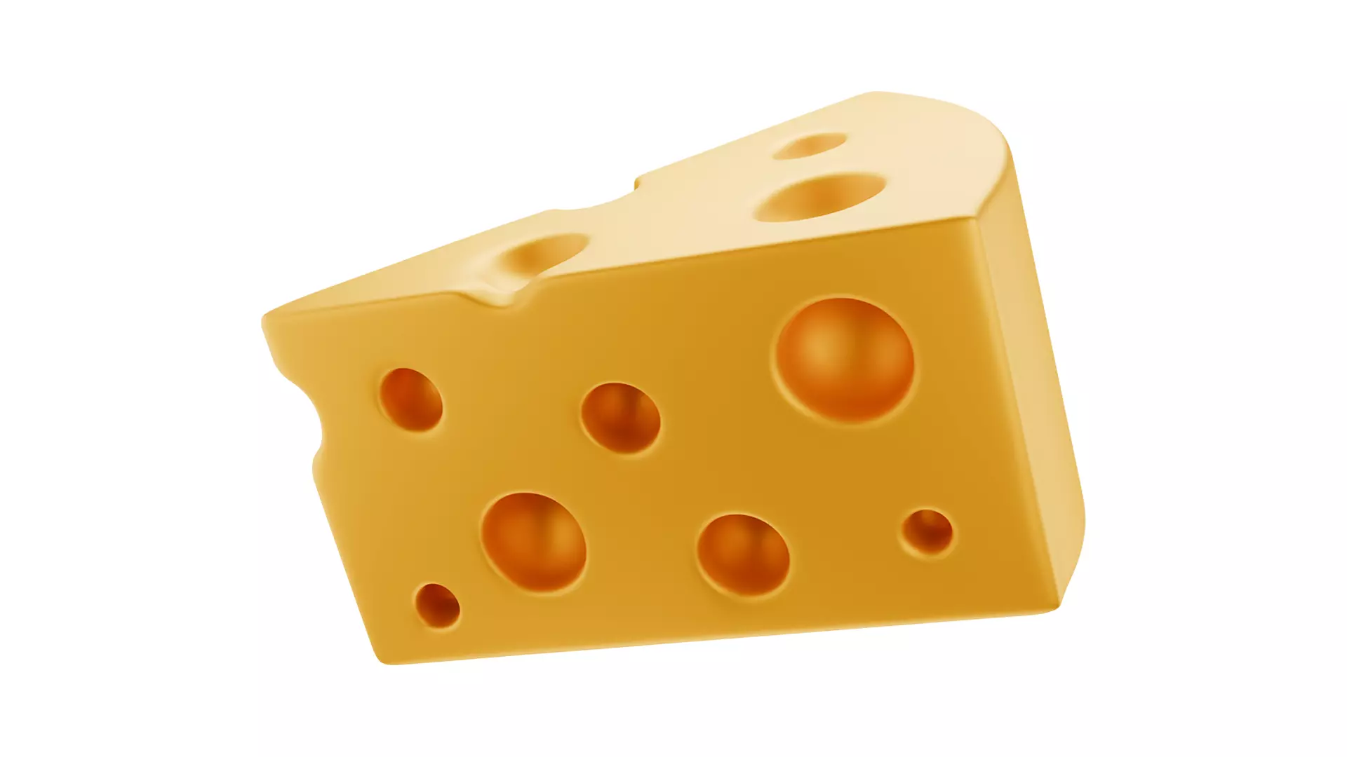 Cheese 3D Icon Low-poly 3D model_1
