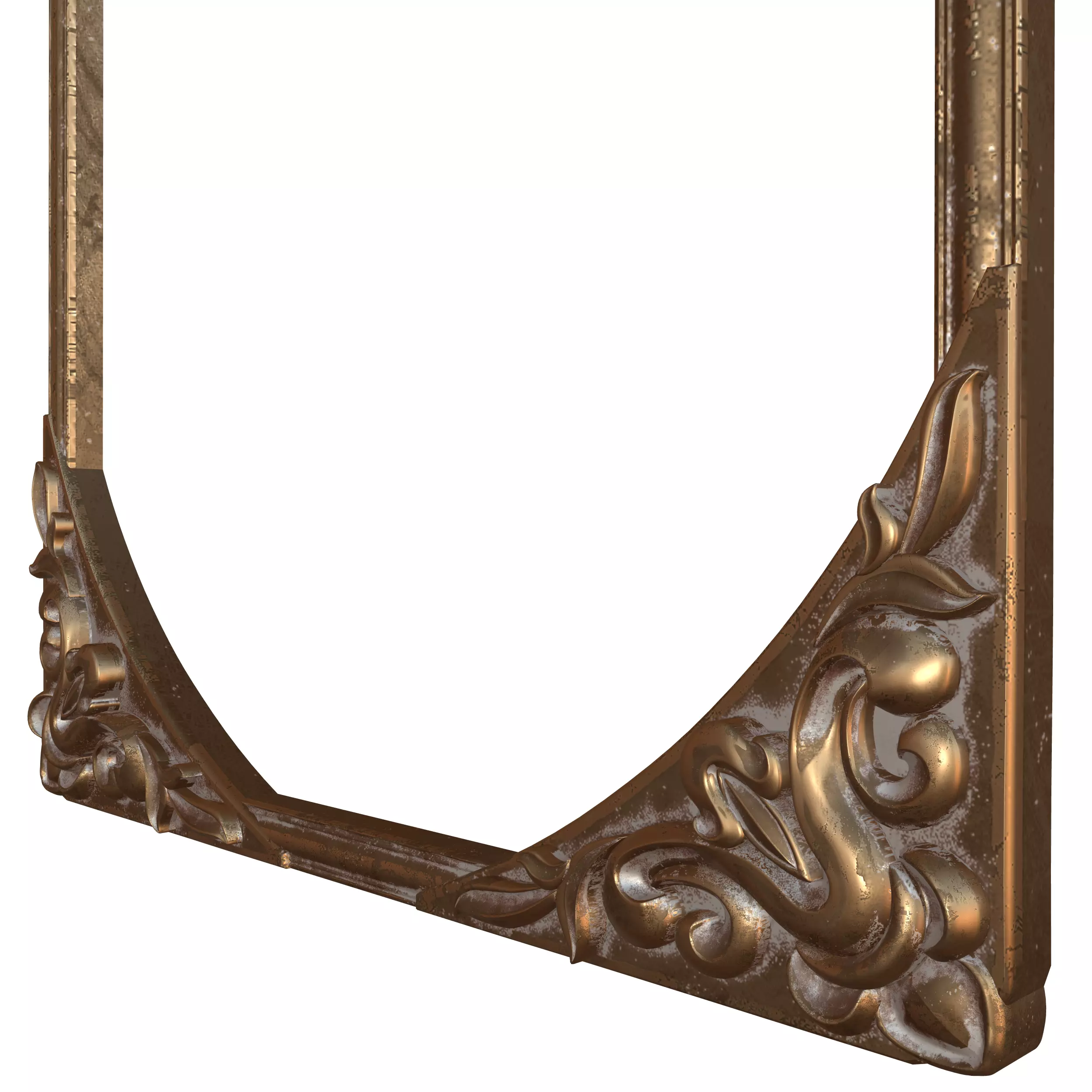 Frame Mirror Ornamental Art Nouveau - 3 Materials - Vol 07 3D model_5