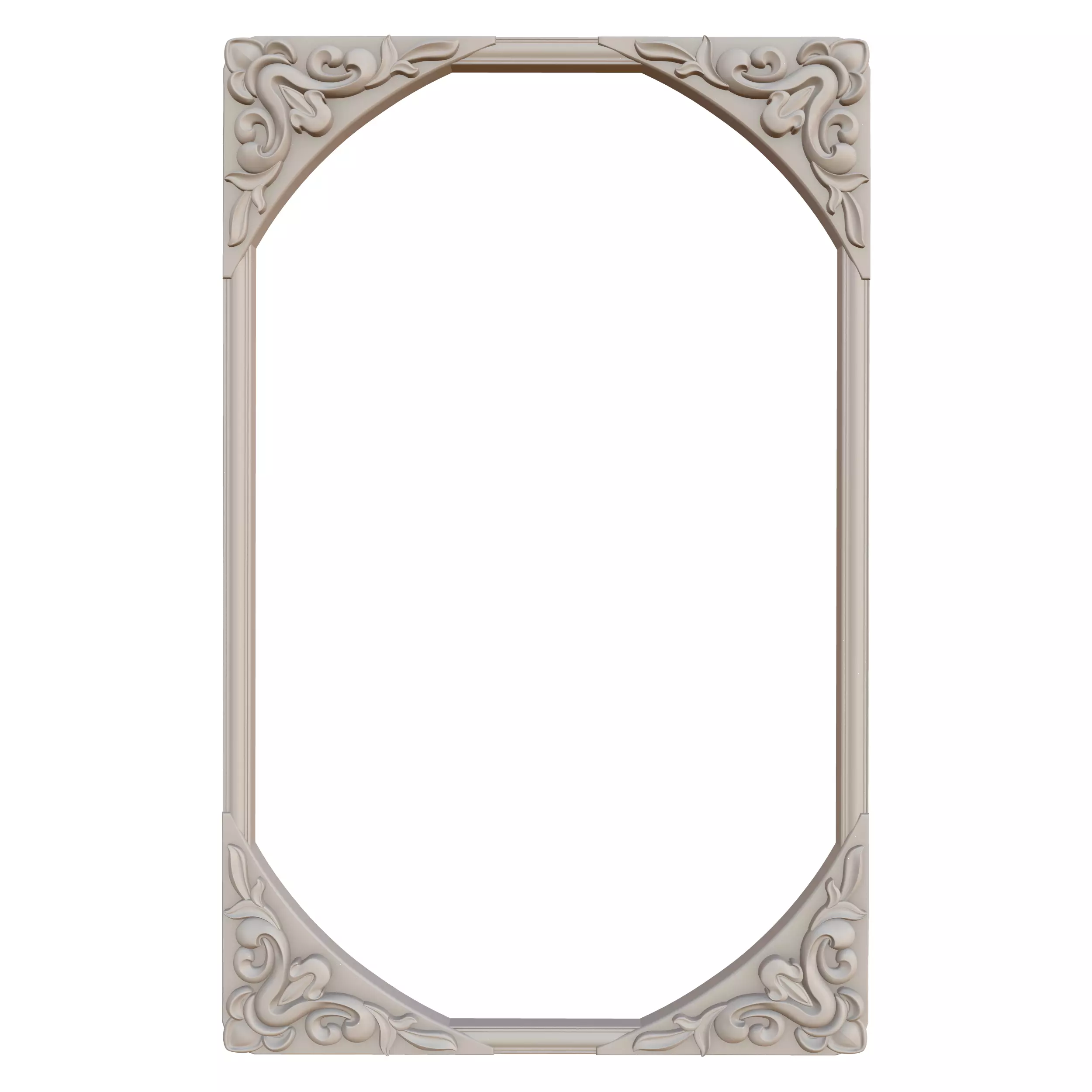 Frame Mirror Ornamental Art Nouveau - 3 Materials - Vol 07 3D model_10
