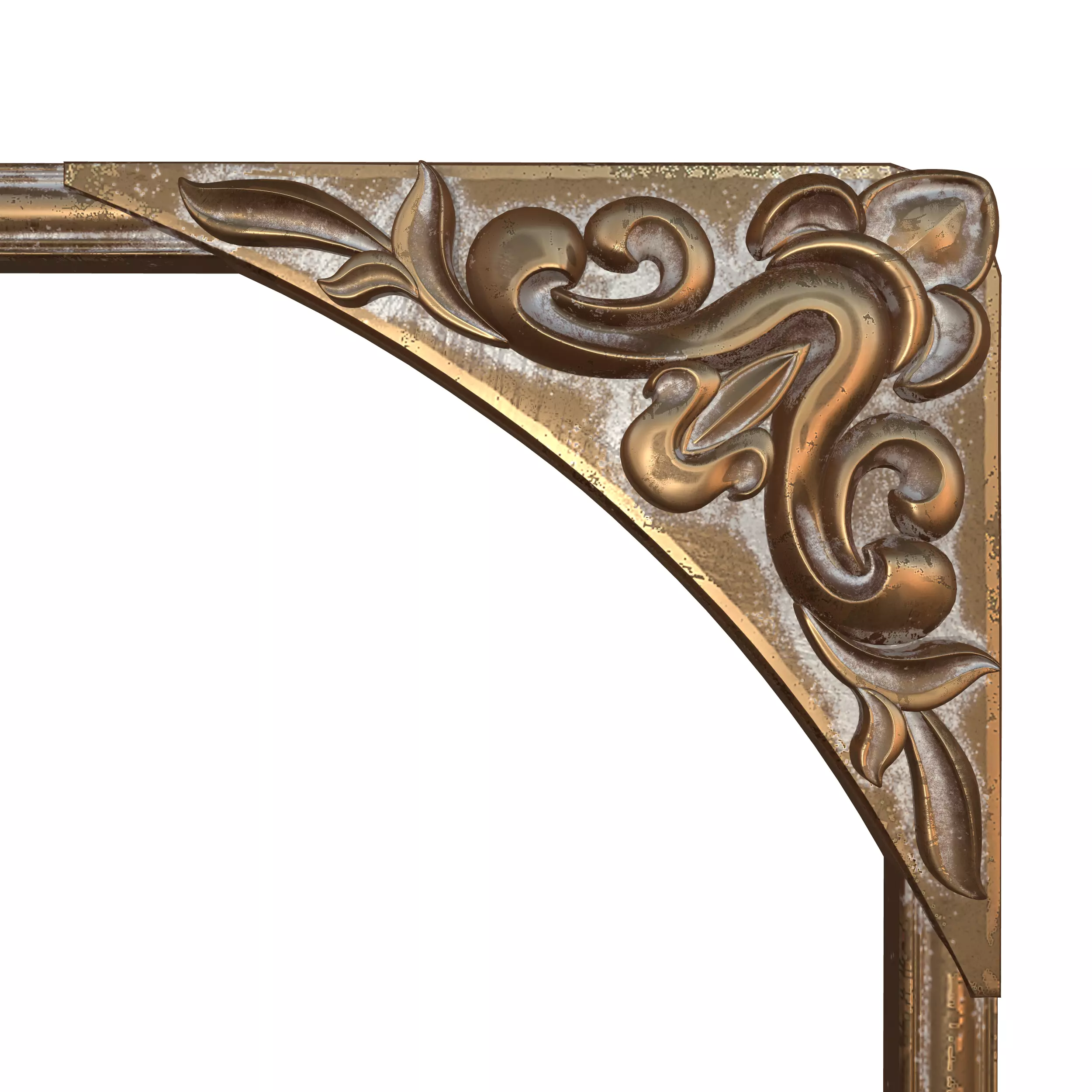 Frame Mirror Ornamental Art Nouveau - 3 Materials - Vol 07 3D model_6