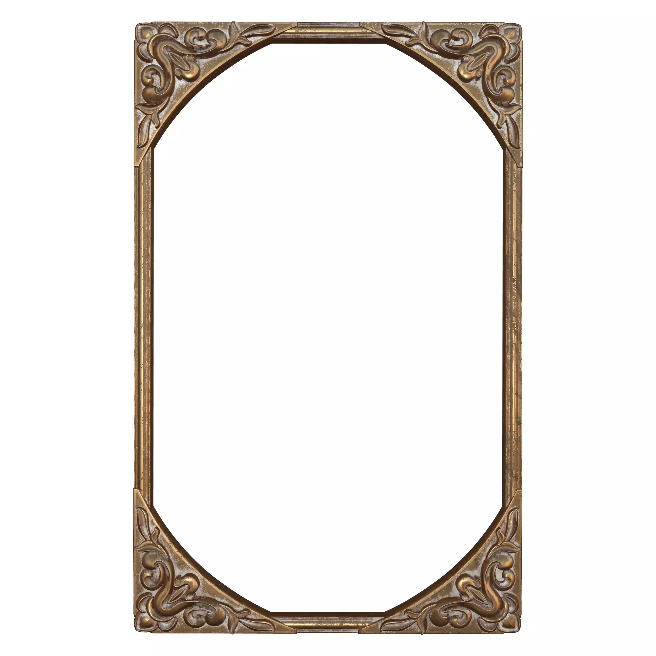 Frame Mirror Ornamental Art Nouveau - 3 Materials - Vol 07 3D model_4
