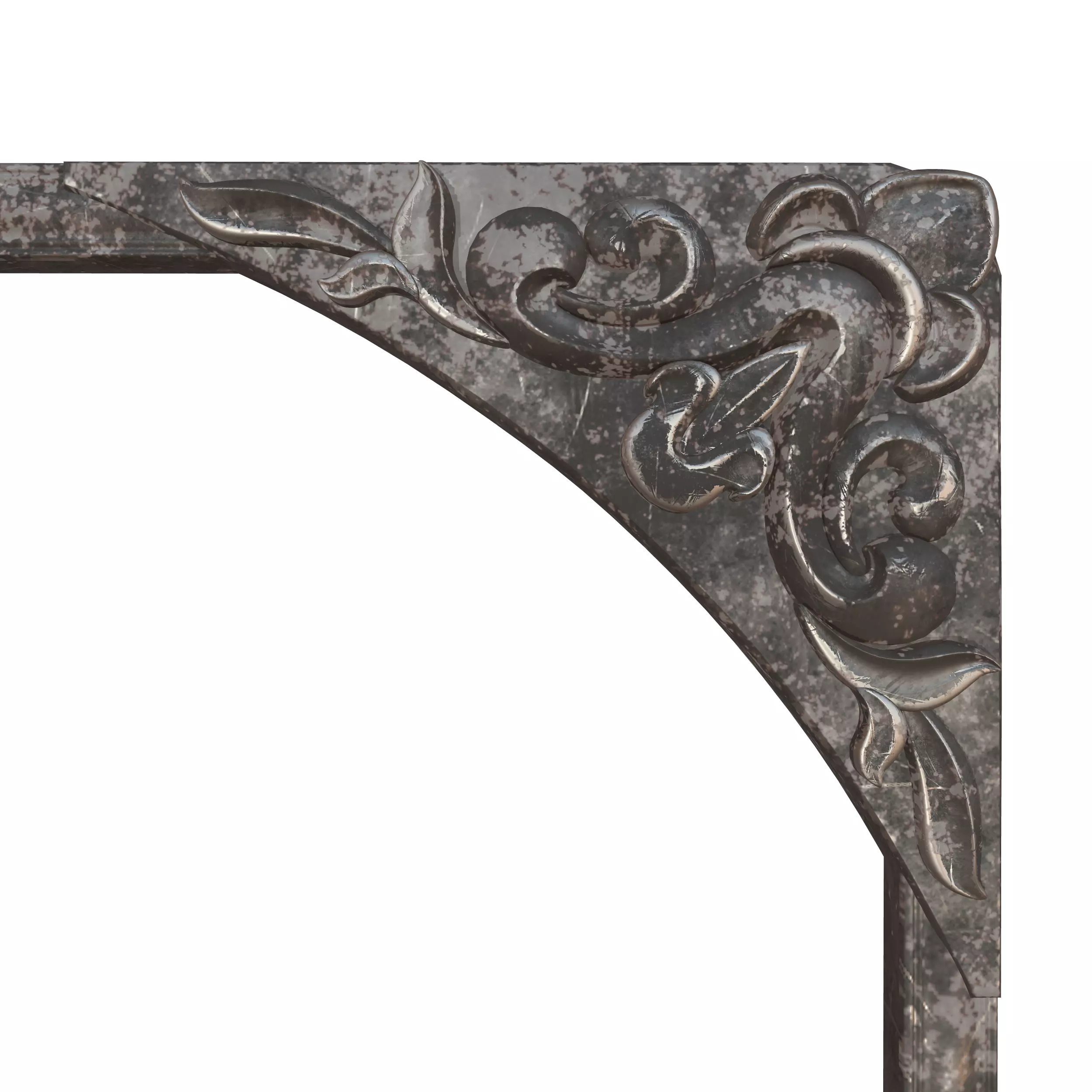 Frame Mirror Ornamental Art Nouveau - 3 Materials - Vol 07 3D model_9