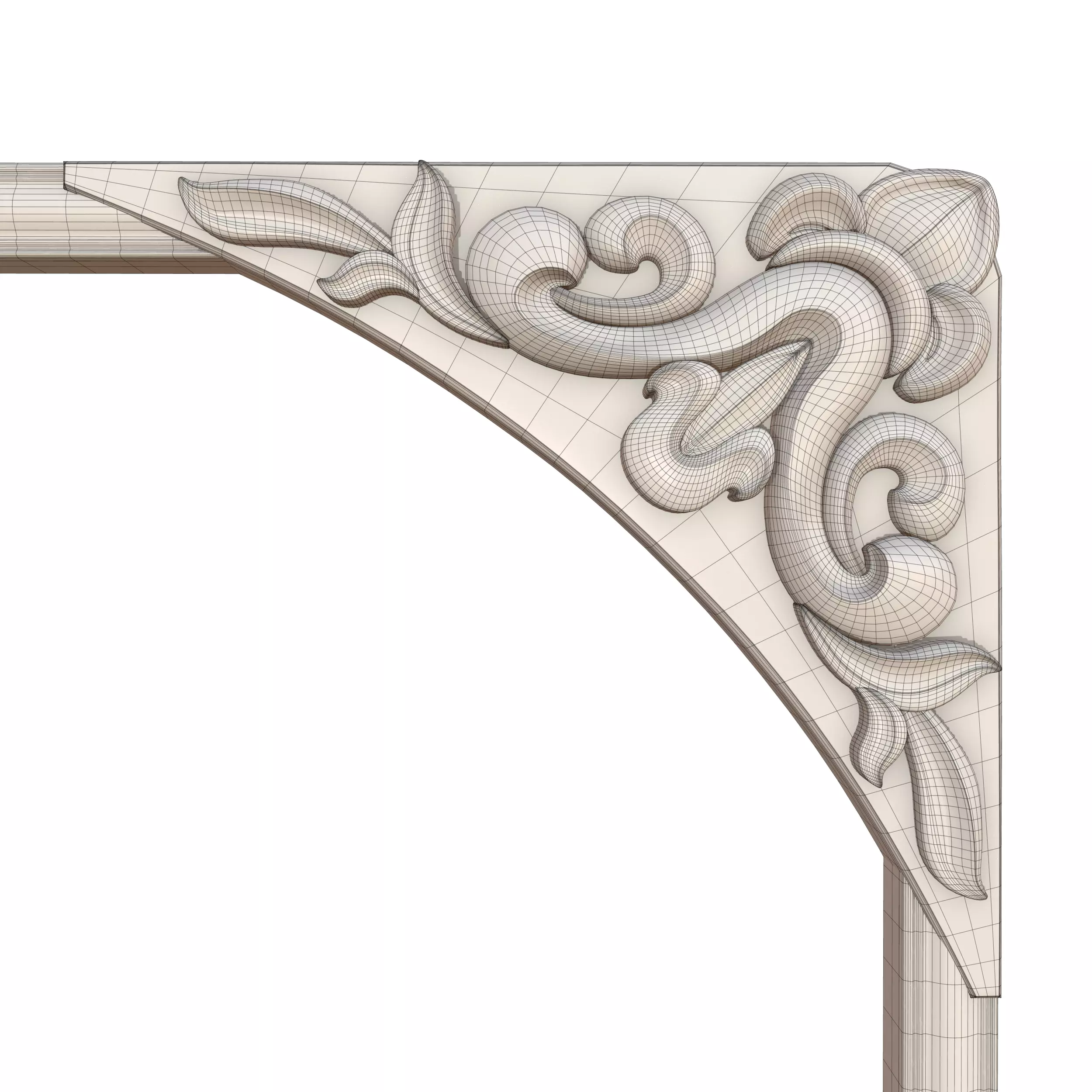 Frame Mirror Ornamental Art Nouveau - 3 Materials - Vol 07 3D model_14