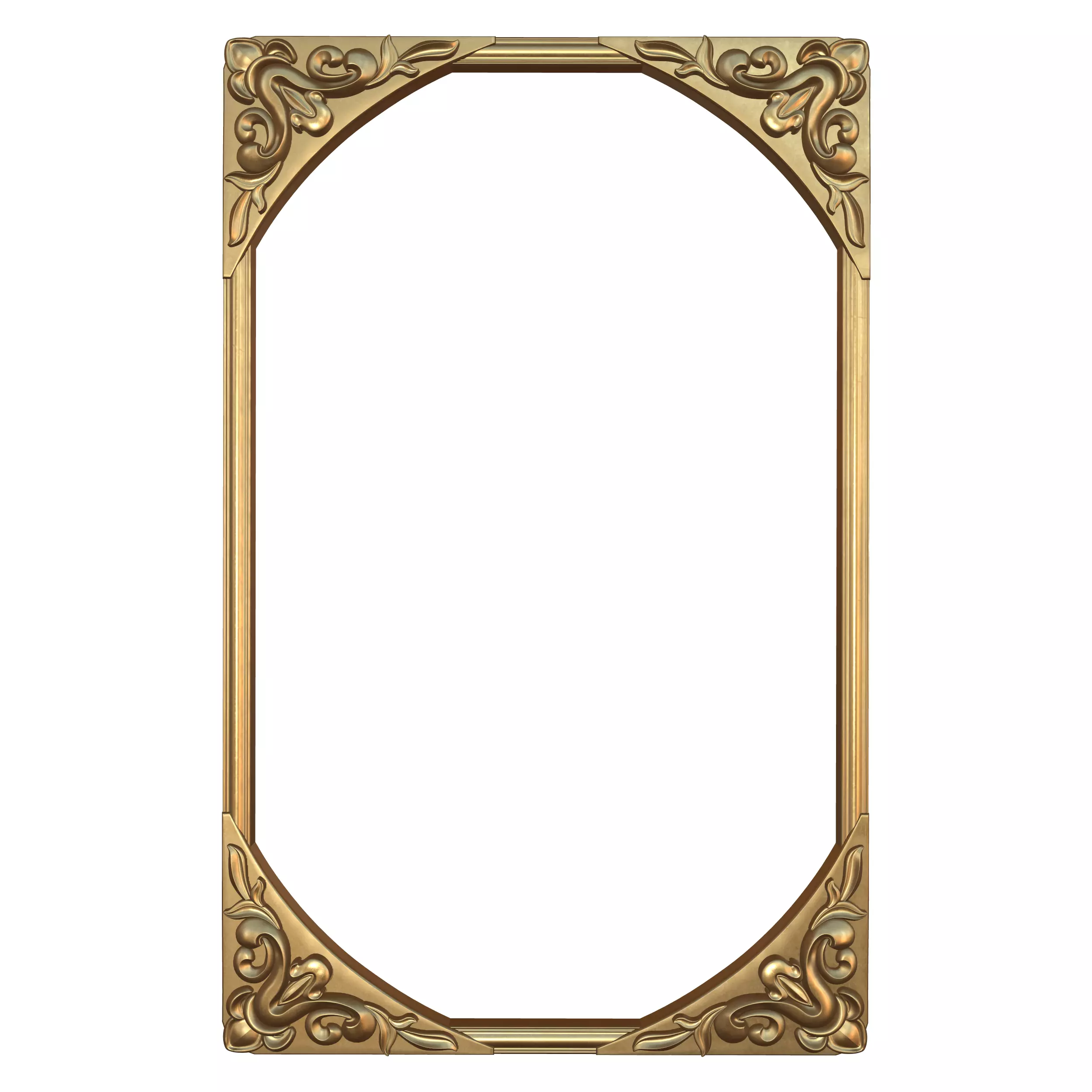 Frame Mirror Ornamental Art Nouveau - 3 Materials - Vol 07 3D model_1