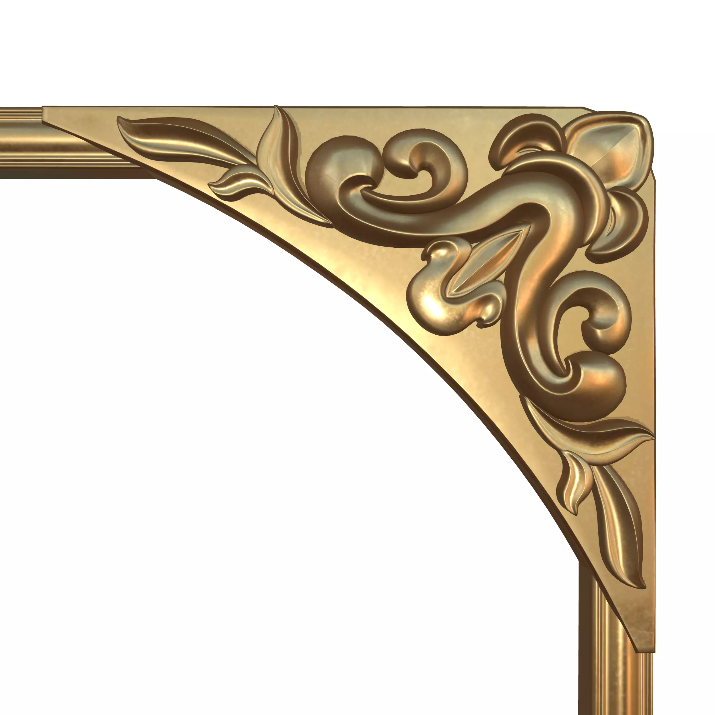 Frame Mirror Ornamental Art Nouveau - 3 Materials - Vol 07 3D model_3