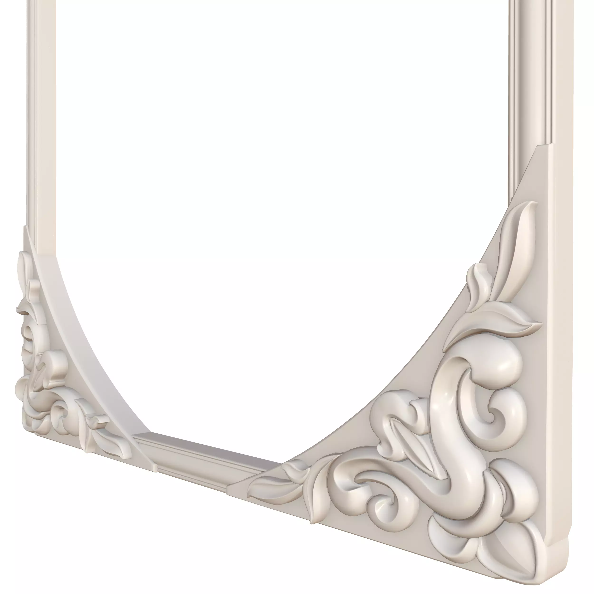 Frame Mirror Ornamental Art Nouveau - 3 Materials - Vol 07 3D model_11