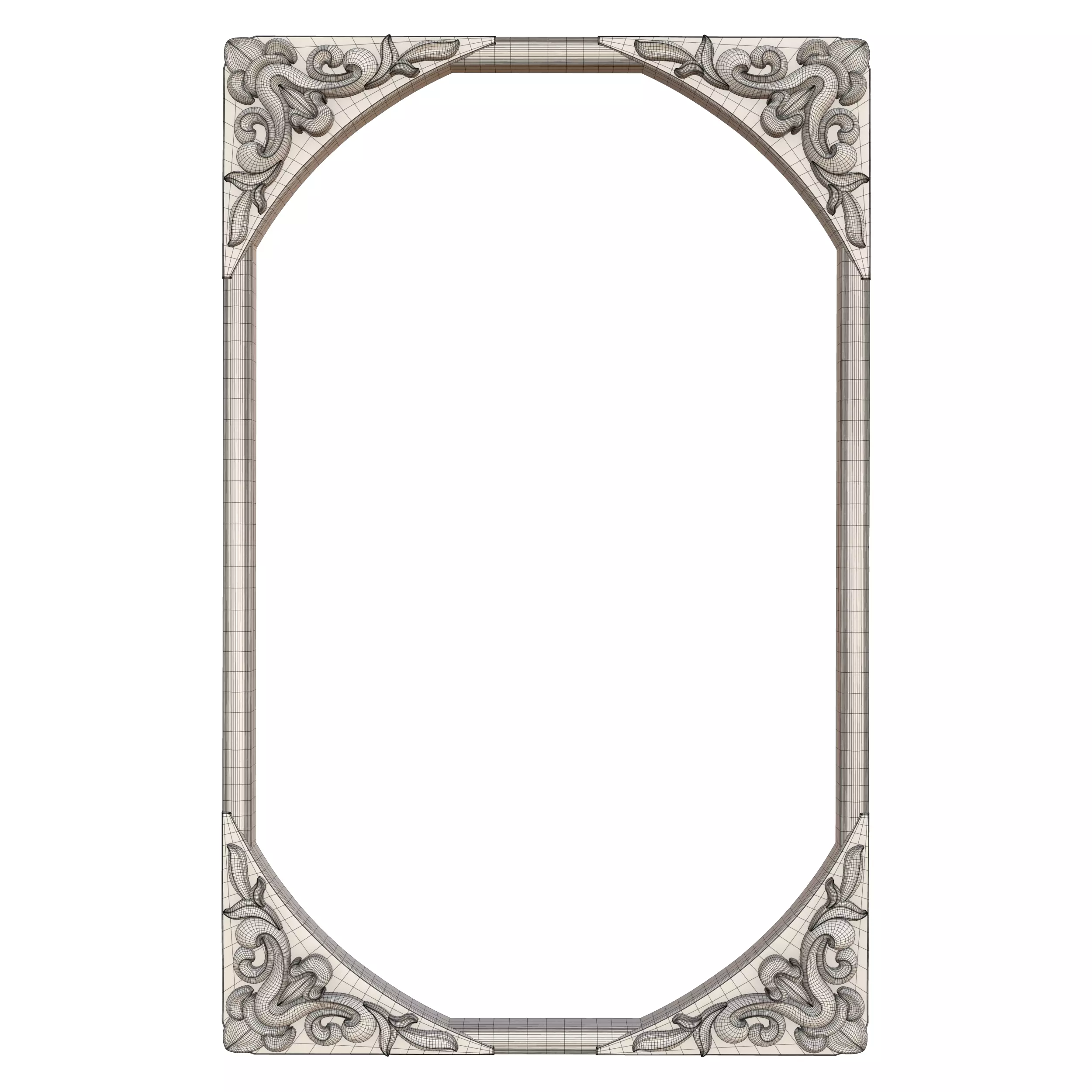 Frame Mirror Ornamental Art Nouveau - 3 Materials - Vol 07 3D model_13