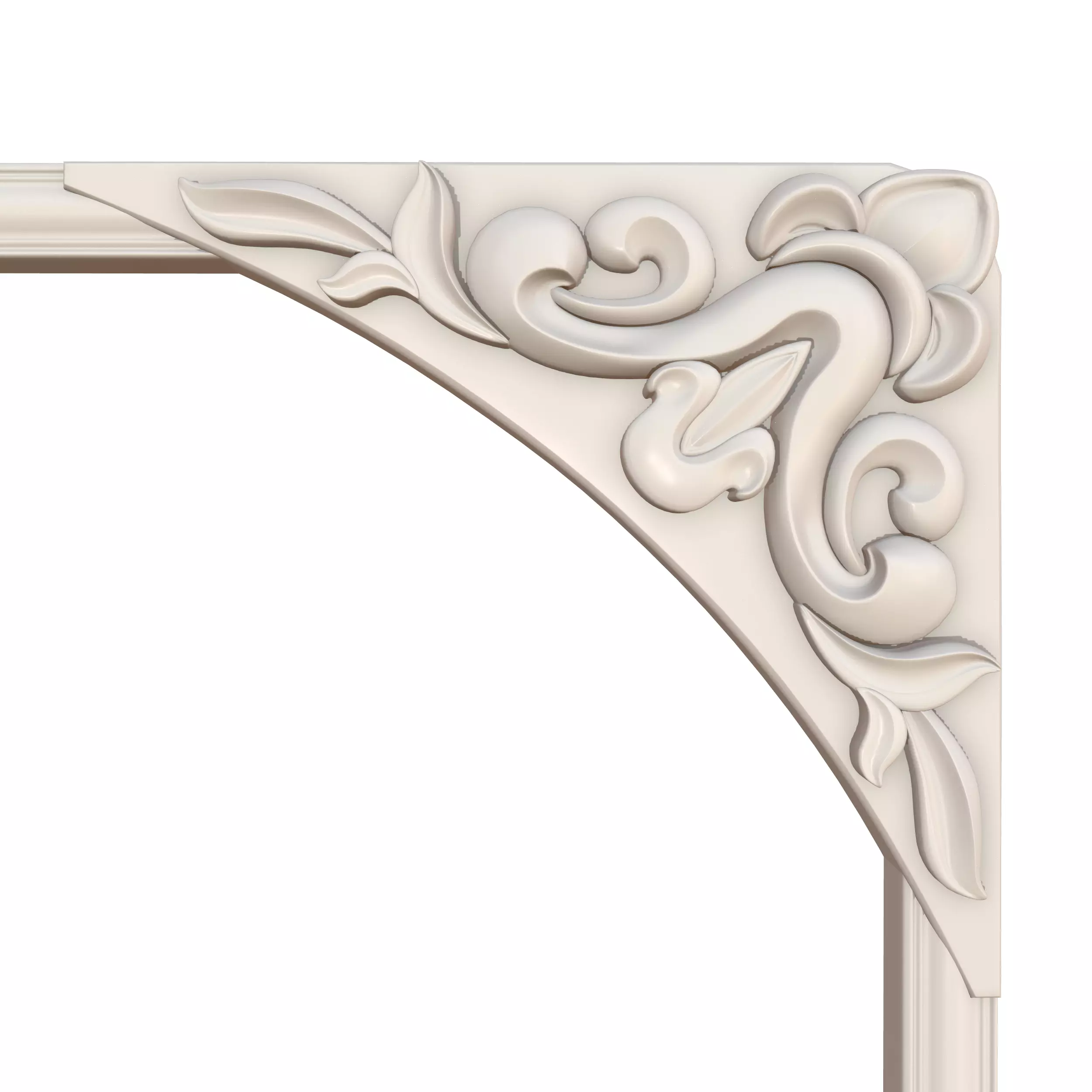 Frame Mirror Ornamental Art Nouveau - 3 Materials - Vol 07 3D model_12