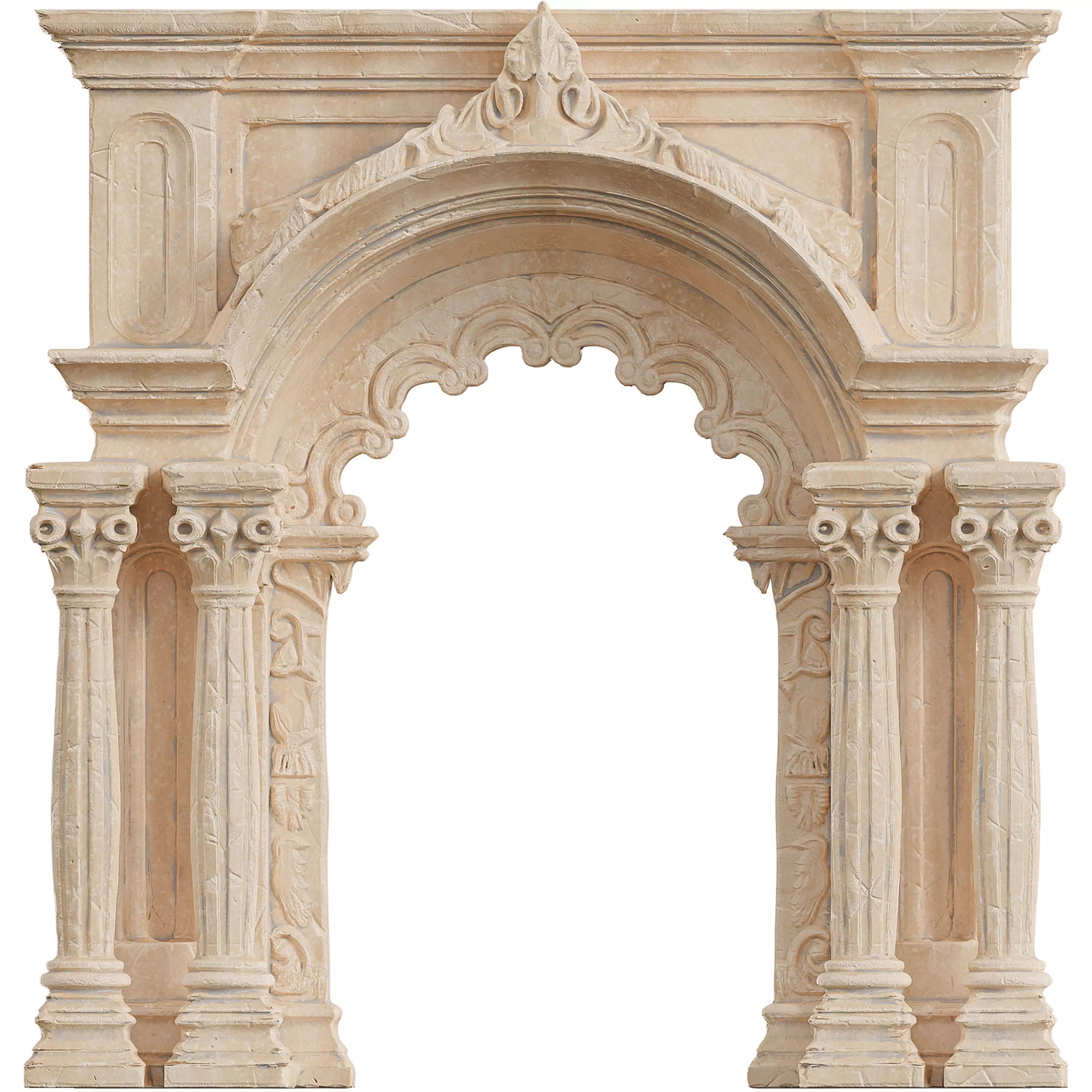 Classical Architectural Arc 02 - Ornate Archway Low-poly 3D model_3
